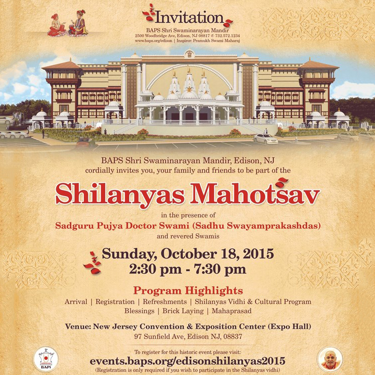 Baps Shri Swaminarayan Mandir - Edison - Upcoming Events