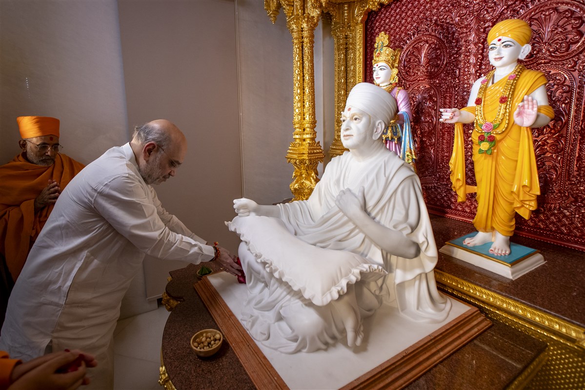 Shri Amit Shah Visits Pramukh Swami Smruti Mandir