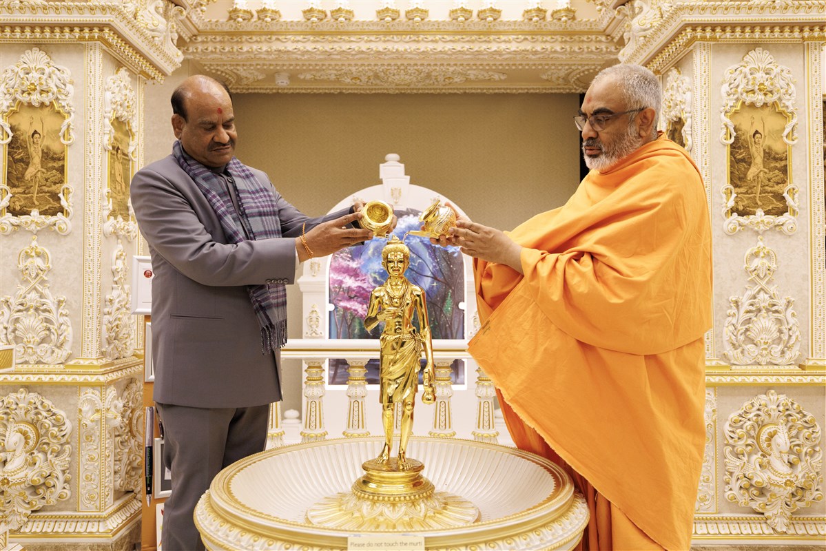 Shri Om Prakash Birla at Neasden Temple